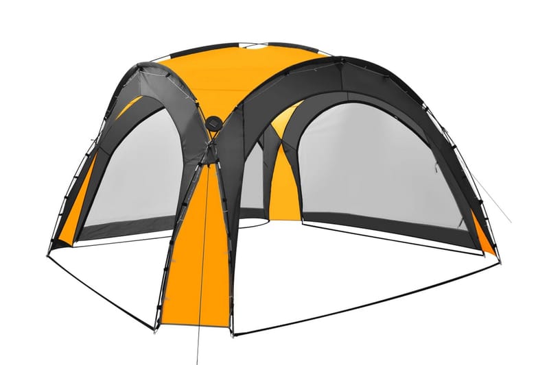 Festtelt med Led Og 4 Sidevægge 3,6x3,6x2,3 M Gul - Gul - Partytelt - Havetelt & lagertelte