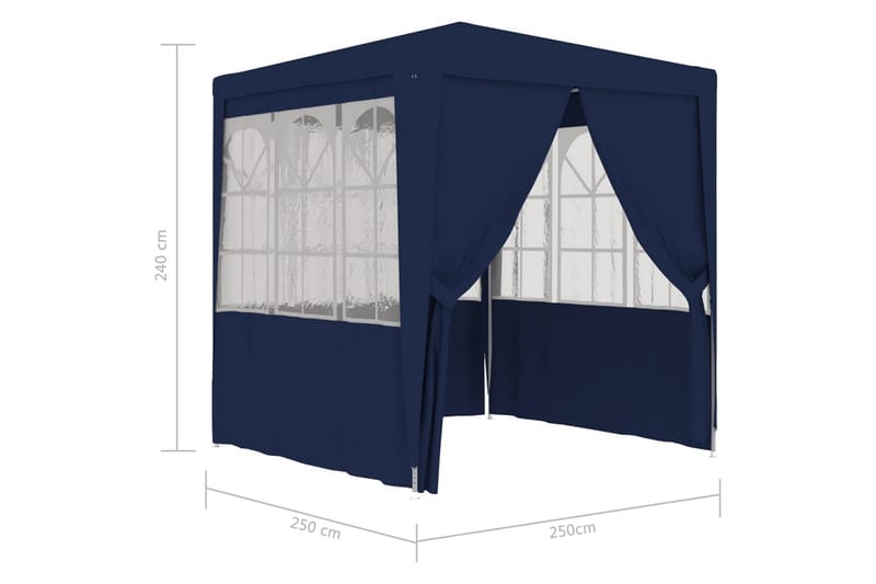 Festtelt med Sidevægge 2,5x2,5 M 90 G/m² Blå - Blå - Partytelt - Havetelt & lagertelte