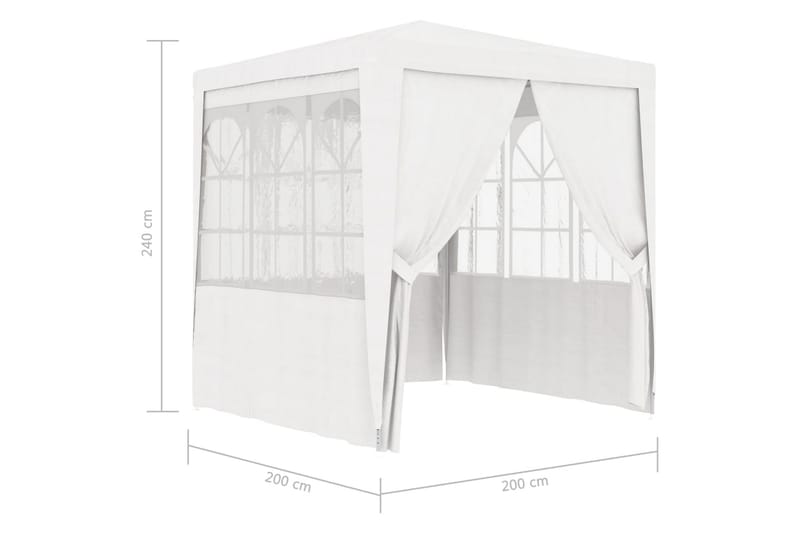 Festtelt med Sidevægge 2x2 M 90 G/m² Hvid - Hvid - Partytelt - Havetelt & lagertelte