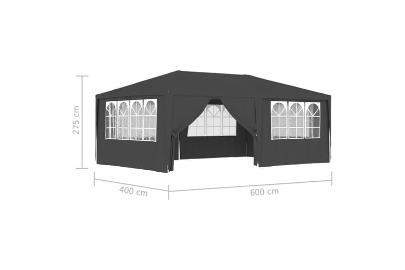 Festtelt med Sidevægge 4x6 M 90 G/m² Antracitgrå - Grå - Have - Udendørs miljø - Udendørs opbevaring - Havetelt & lagertelte - Partytelt