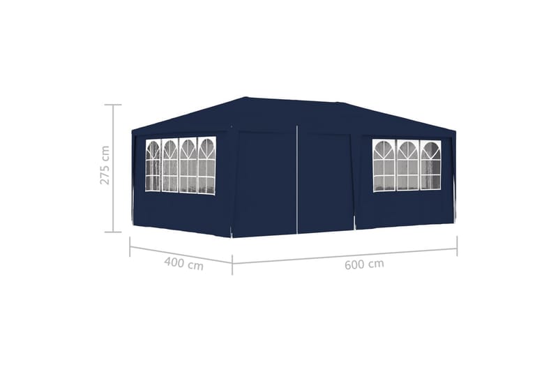 Festtelt med Sidevægge 4x6 M 90 G/m² Blå - Blå - Partytelt - Havetelt & lagertelte