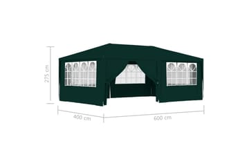 Festtelt med Sidevægge 4x6 M 90 G/m² Grøn - Grøn - Have - Udendørs miljø - Udendørs opbevaring - Havetelt & lagertelte - Partytelt