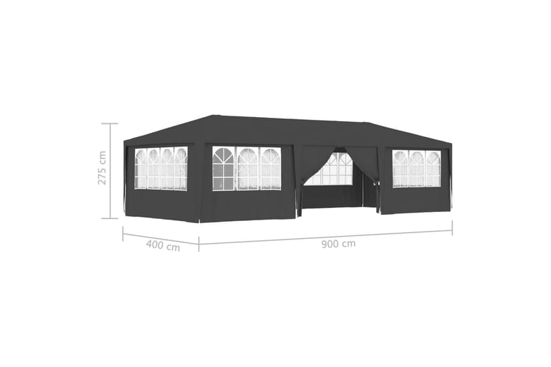 Festtelt med Sidevægge 4x9 M 90 G/m² Antracitgrå - Grå - Have - Udendørs miljø - Udendørs opbevaring - Havetelt & lagertelte - Partytelt