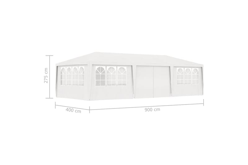 Festtelt med Sidevægge 4x9 M 90 G/m² Hvid - Hvid - Partytelt - Havetelt & lagertelte