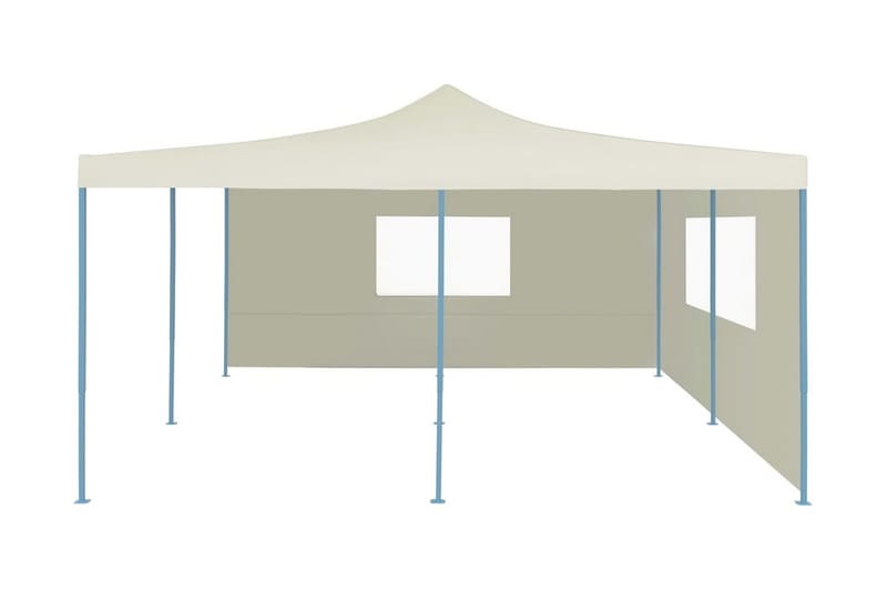 foldbar pavillon med 2 sidevægge 5 x 5 m cremefarvet - Creme - Partytelt - Havetelt & lagertelte