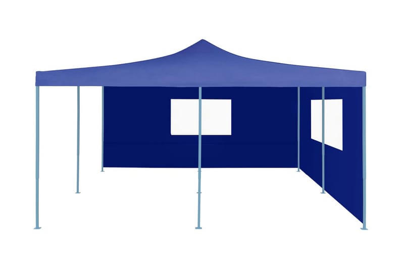 foldbar pavillon med 2 sidevægge 5 x 5 m bl�å - Blå - Partytelt - Havetelt & lagertelte