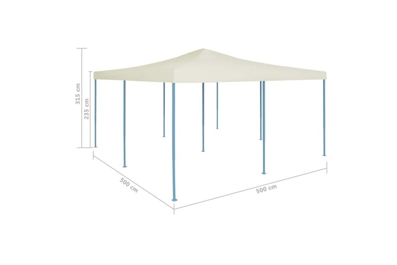 foldbar pavillon 5 x 5 m cremefarvet - Creme - Have - Udendørs miljø - Udendørs opbevaring - Havetelt & lagertelte - Partytelt