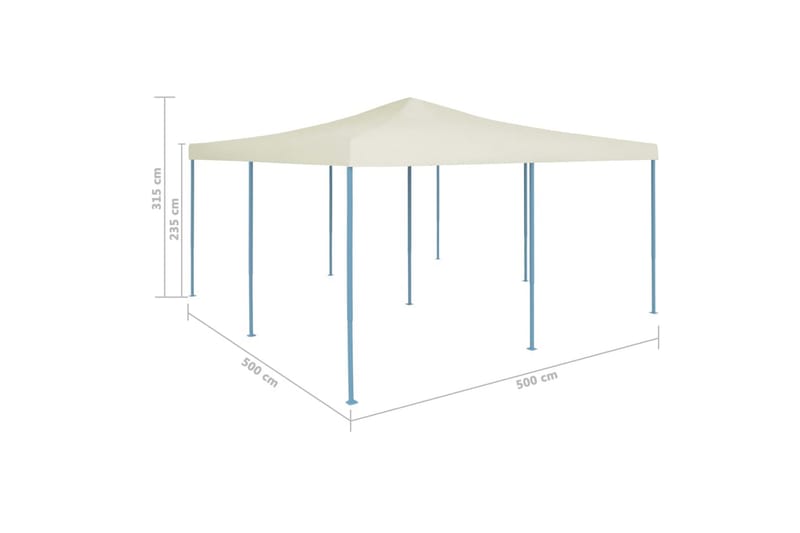 foldbar pavillon 5 x 5 m cremefarvet - Creme - Partytelt - Havetelt & lagertelte