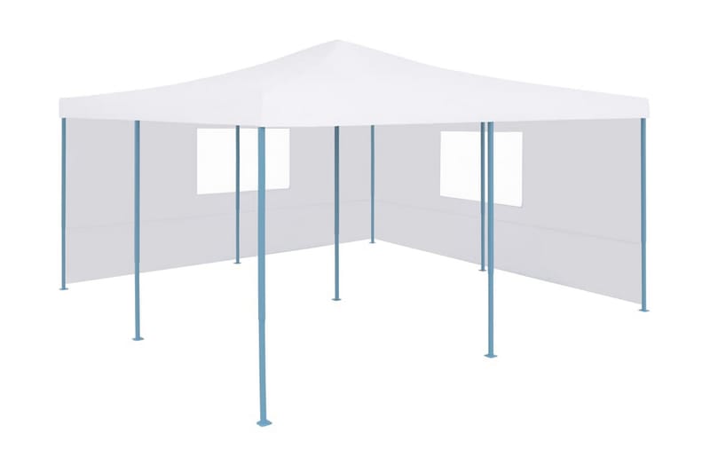 foldbar pavillon med 2 sidevægge 5 x 5 m hvid - Hvid - Partytelt - Havetelt & lagertelte