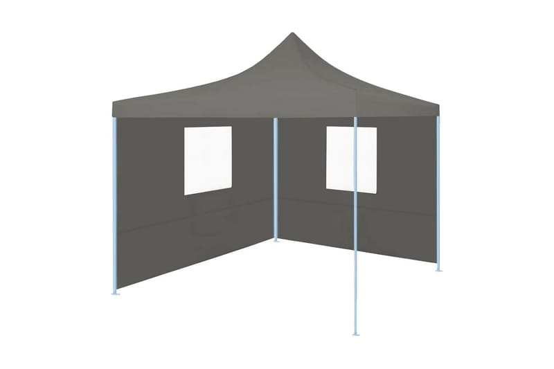 foldbart festtelt med 2 sidevægge 2 x 2 m stål antracitgrå - Grå - Have - Udendørs miljø - Udendørs opbevaring - Havetelt & lagertelte - Partytelt