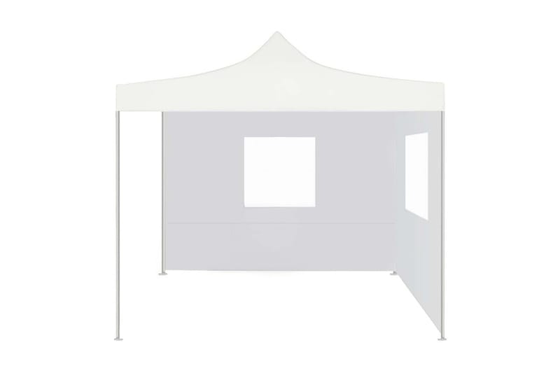 foldbart festtelt med 2 sidevægge 2x2 m stål hvid - Hvid - Partytelt - Havetelt & lagertelte