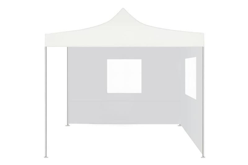 foldbart festtelt med 2 sidevægge 3 x 3 m stål hvid - Hvid - Have - Udendørs miljø - Udendørs opbevaring - Havetelt & lagertelte - Partytelt