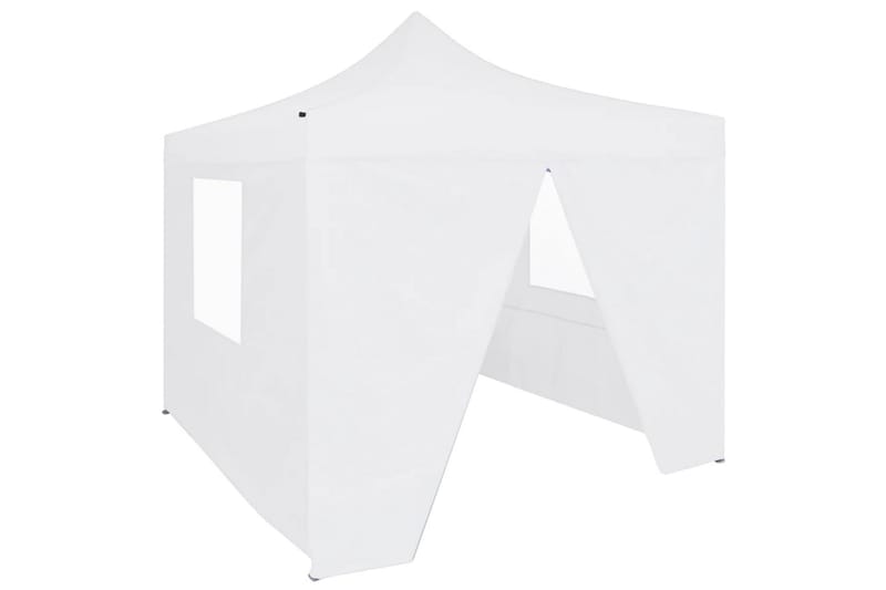 foldbart festtelt med 4 sidevægge 3 x 3 m stål hvid - Hvid - Partytelt - Havetelt & lagertelte