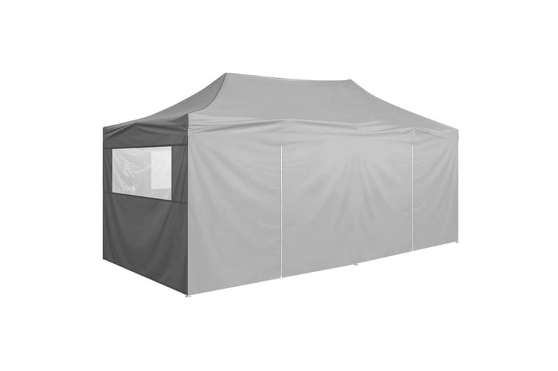 Foldbart Festtelt Med 4 Sidevægge 3 X 6 M Stål Antracitgrå - Grå - Have - Udendørs miljø - Udendørs opbevaring - Havetelt & lagertelte - Partytelt