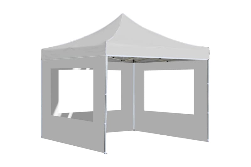 Foldbart Festtelt Med Vægge Aluminium 3 X 3 M Hvid - Hvid - Have - Udendørs miljø - Udendørs opbevaring - Havetelt & lagertelte - Partytelt