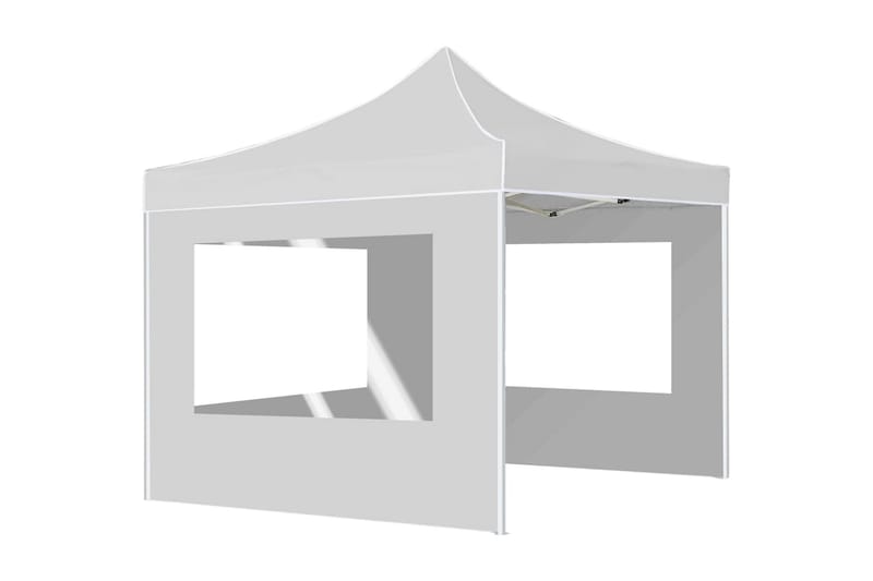 Foldbart Festtelt Med Vægge Aluminium 3 X 3 M Hvid - Hvid - Have - Udendørs miljø - Udendørs opbevaring - Havetelt & lagertelte - Partytelt