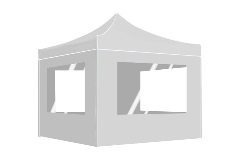Foldbart Festtelt Med Vægge Aluminium 3 X 3 M Hvid - Hvid - Have - Udendørs miljø - Udendørs opbevaring - Havetelt & lagertelte - Partytelt