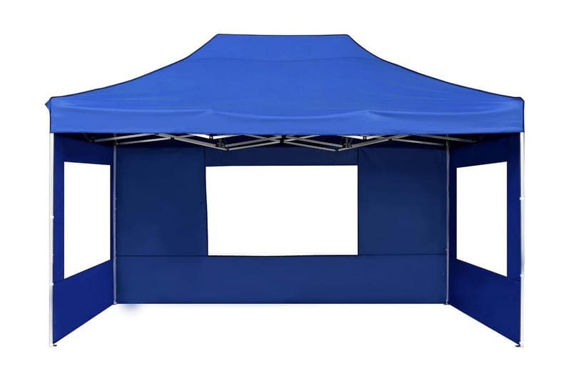 Foldbart Festtelt Med Vægge Aluminium 4,5 X 3 M Blå - Blå - Have - Udendørs miljø - Udendørs opbevaring - Havetelt & lagertelte - Partytelt