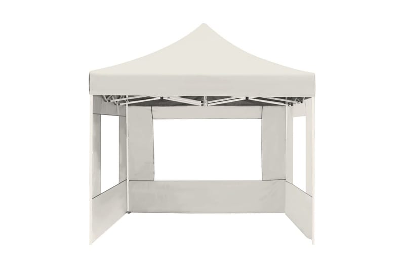 Foldbart Festtelt Med Vægge Aluminium 4,5 X 3 M Cremefarvet - Creme - Have - Udendørs miljø - Udendørs opbevaring - Havetelt & lagertelte - Partytelt