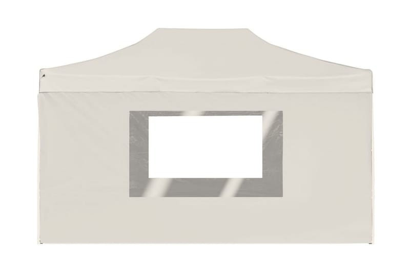 Foldbart Festtelt Med Vægge Aluminium 4,5 X 3 M Cremefarvet - Creme - Have - Udendørs miljø - Udendørs opbevaring - Havetelt & lagertelte - Partytelt