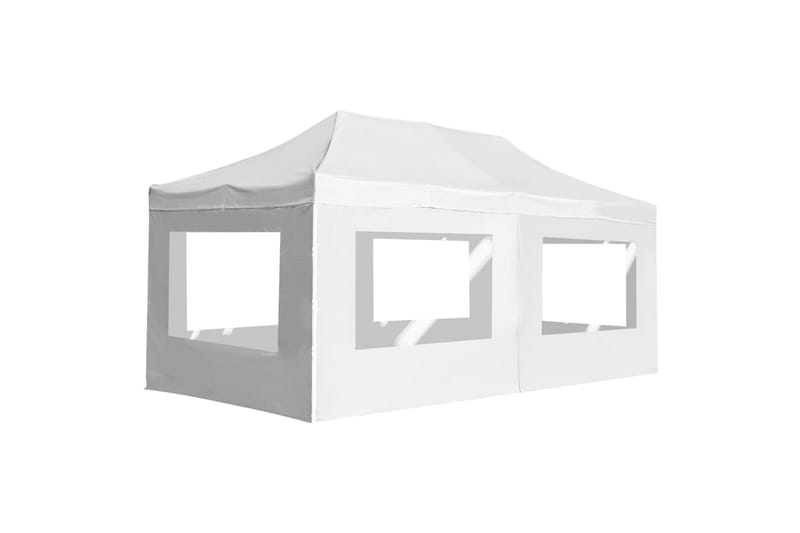 Foldbart Festtelt Med Vægge Aluminium 6 X 3 M Hvid - Hvid - Have - Udendørs miljø - Udendørs opbevaring - Havetelt & lagertelte - Partytelt