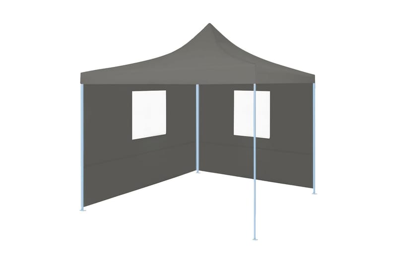 Foldbart Festtelt Pop-Up Med 2 Sidevægge 3 X 3 M Antracitgrå - Grå - Have - Udendørs miljø - Udendørs opbevaring - Havetelt & lagertelte - Partytelt
