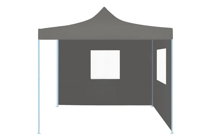 Foldbart Festtelt Pop-Up Med 2 Sidevægge 3 X 3 M Antracitgrå - Grå - Have - Udendørs miljø - Udendørs opbevaring - Havetelt & lagertelte - Partytelt