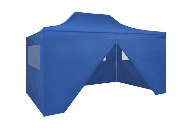 Foldbart Telt Pop-Up Med 4 Sidevægge 3 X 4,5 M Blå - Blå - Partytelt - Havetelt & lagertelte
