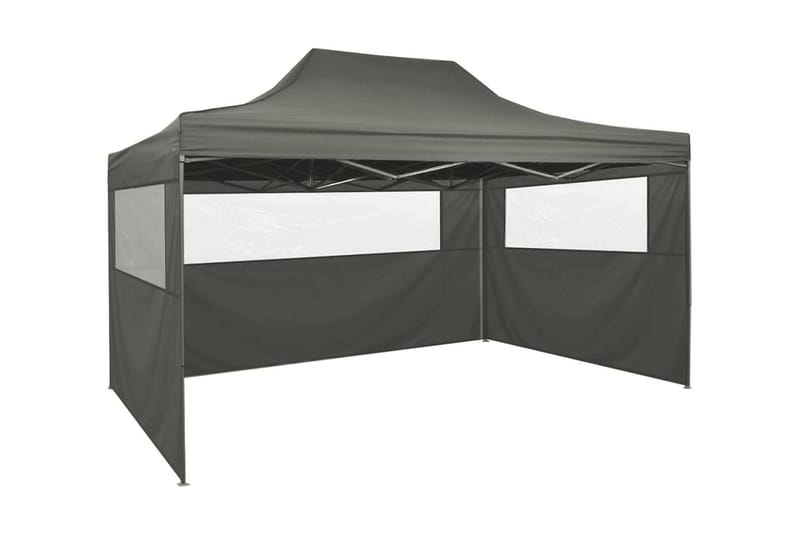 Foldbart Telt Pop-Up Med 4 Sidevægge 3 X 4,5 M Antracitgrå - Grå - Have - Udendørs miljø - Udendørs opbevaring - Havetelt & lagertelte - Partytelt