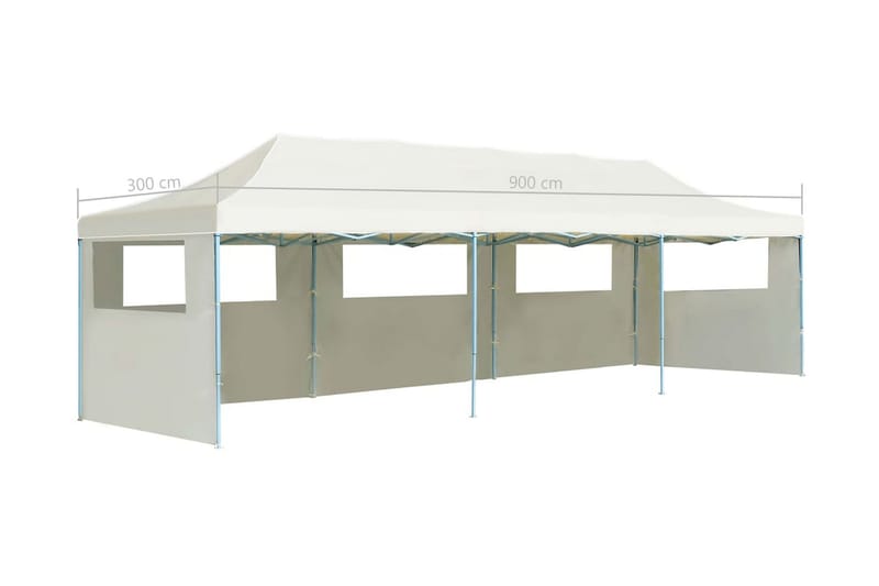 Foldbart Pop Up-Festtelt Med 5 Sidevægge 3 X 9 M Cremefarvet - Creme - Have - Udendørs miljø - Udendørs opbevaring - Havetelt & lagertelte - Partytelt