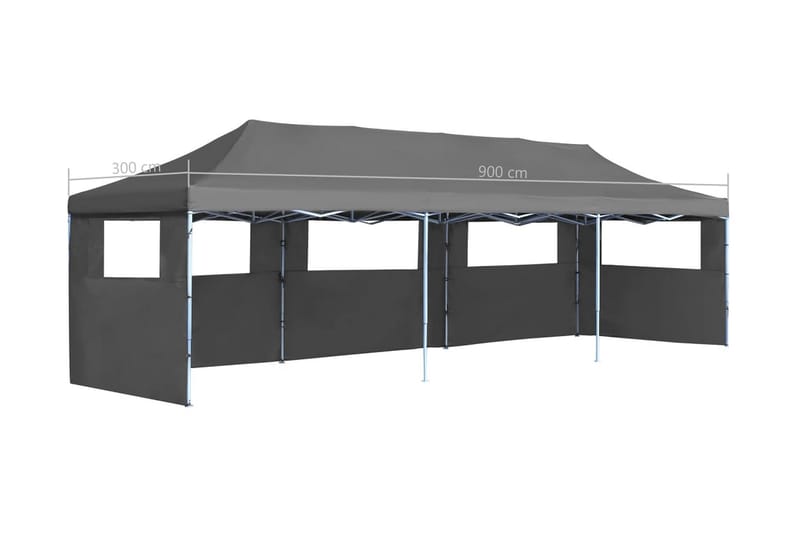 Foldbart Pop Op-Festtelt Med 5 Sidevægge 3 X 9 M Antracitgrå - Grå - Have - Udendørs miljø - Udendørs opbevaring - Havetelt & lagertelte - Partytelt