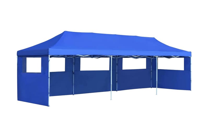 Foldbart Pop Up-Festtelt Med 5 Sidevægge 3 X 9 M Blå - Blå - Have - Udendørs miljø - Udendørs opbevaring - Havetelt & lagertelte - Partytelt