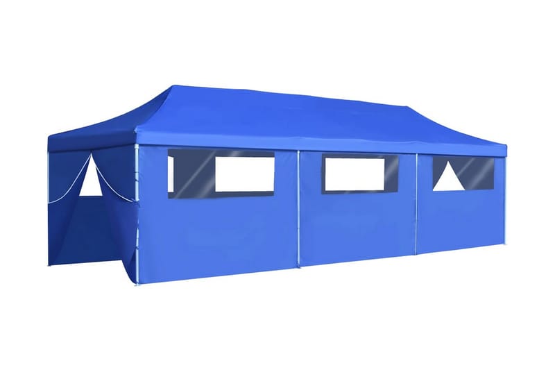 Foldbart Pop Up-Festtelt Med 8 Sidevægge 3 X 9 M Blå - Blå - Have - Udendørs miljø - Udendørs opbevaring - Havetelt & lagertelte - Partytelt