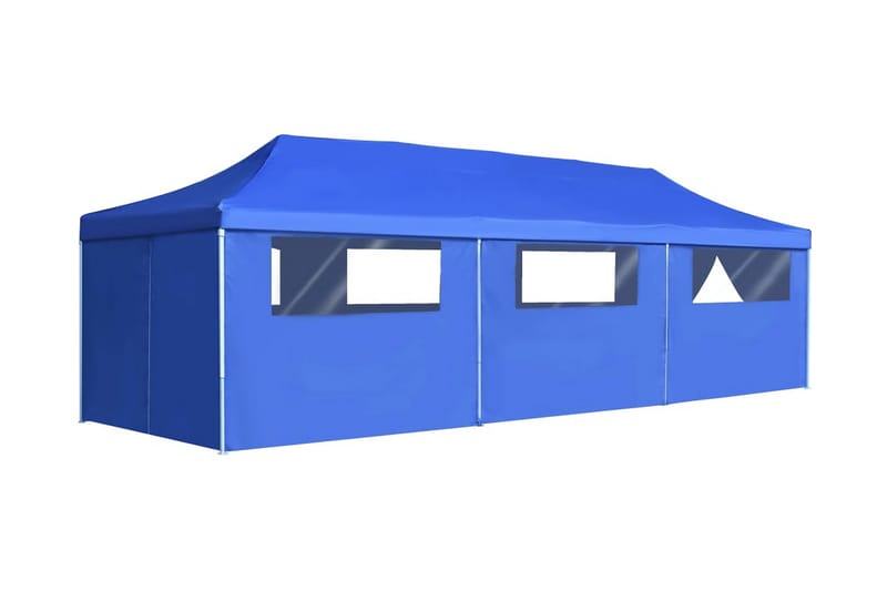 Foldbart Pop Up-Festtelt Med 8 Sidevægge 3 X 9 M Blå - Blå - Have - Udendørs miljø - Udendørs opbevaring - Havetelt & lagertelte - Partytelt