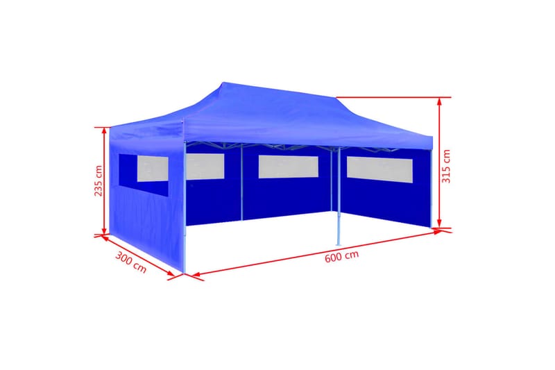 Foldbart Pop-Up-Festtelt 3 X 6 M Blå - Blå - Have - Udendørs miljø - Udendørs opbevaring - Havetelt & lagertelte - Partytelt
