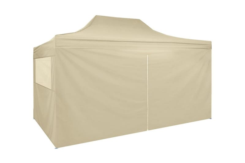 Foldbart Pop-Up Telt Med 4 Sidevægge 3 X 4,5 M Cremehvid - Creme - Partytelt - Havetelt & lagertelte