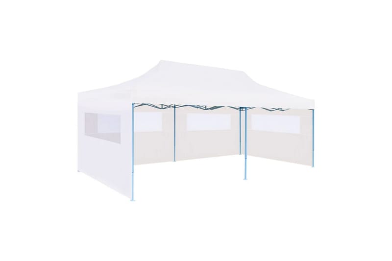foldbart pop-op-festtelt med sidevægge 3 x 6 m stål hvid - Hvid - Partytelt - Havetelt & lagertelte