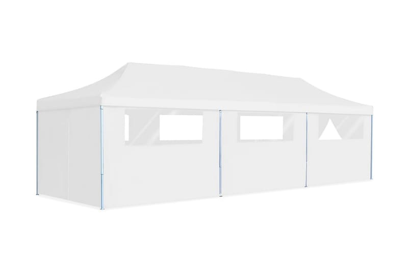 foldbart pop op-festtelt med 8 sidevægge 3 x 9 m hvid - Hvid - Partytelt - Havetelt & lagertelte