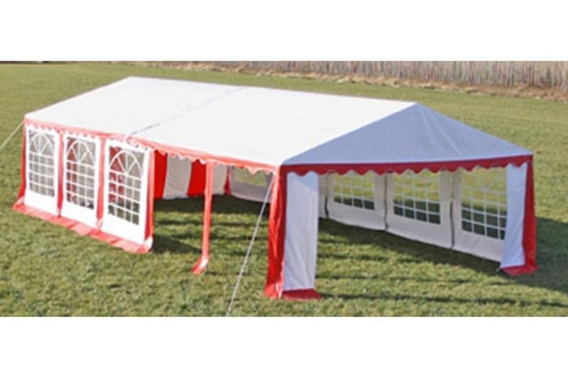 Marquee Tag Og Sidepaneler 10X5M Rød Hvid - Rød - Have - Udendørs miljø - Udendørs opbevaring - Havetelt & lagertelte - Partytelt