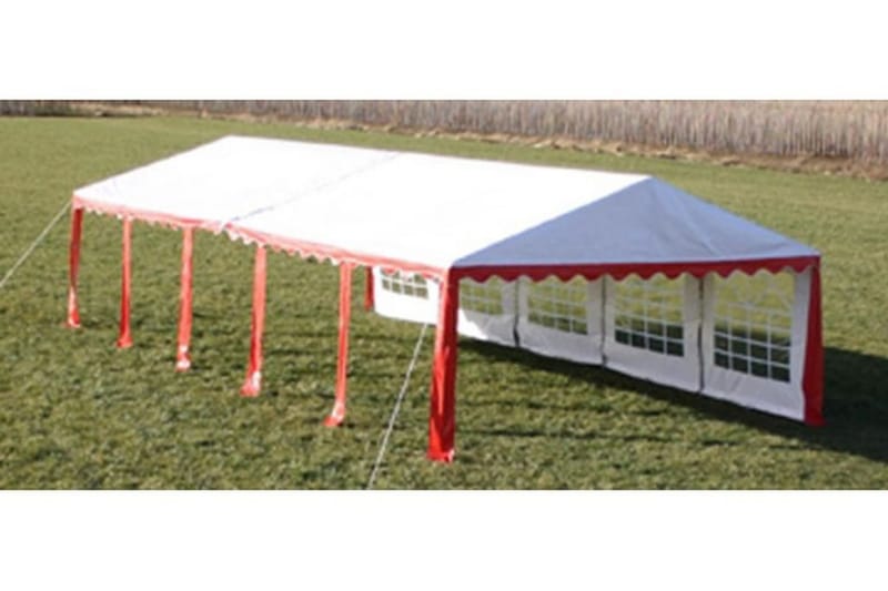 Marquee Tag Og Sidepaneler 10X5M Rød Hvid - Rød - Have - Udendørs miljø - Udendørs opbevaring - Havetelt & lagertelte - Partytelt