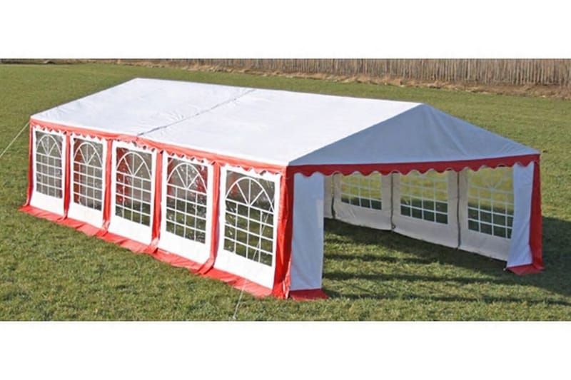 Marquee Tag Og Sidepaneler 10X5M Rød Hvid - Rød - Have - Udendørs miljø - Udendørs opbevaring - Havetelt & lagertelte - Partytelt