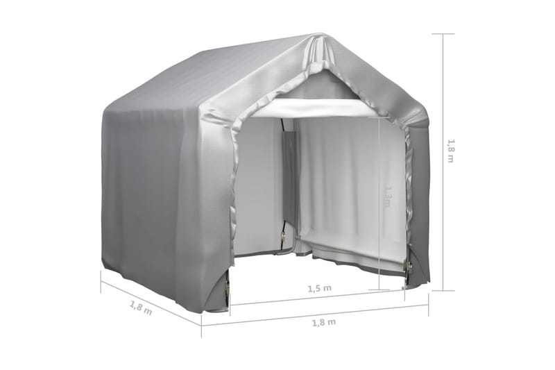 opbevaringstelt 180x180 cm galvaniseret stål grå - Grå - Have - Udendørs miljø - Udendørs opbevaring - Havetelt & lagertelte