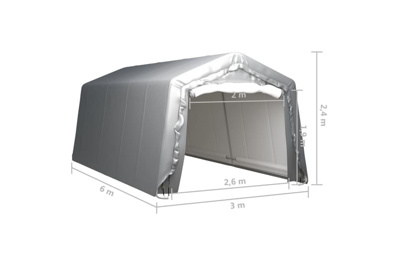 opbevaringstelt 300x600 cm stål grå - Grå - Have - Udendørs miljø - Udendørs opbevaring - Havetelt & lagertelte