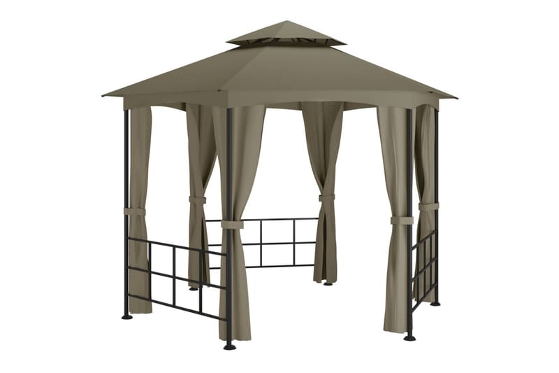 pavillon med sidevægge 3,1x2,7 m gråbrun - Gråbrun - Have - Udendørs miljø - Udendørs opbevaring - Havetelt & lagertelte - Partytelt