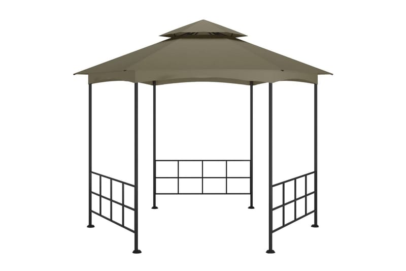 pavillon med sidevægge 3,1x2,7 m gråbrun - Gråbrun - Have - Udendørs miljø - Udendørs opbevaring - Havetelt & lagertelte - Partytelt