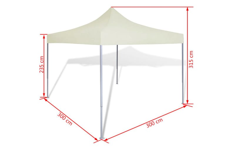 Sammenfoldeligt Telt 3 X 3 M Cremefarvet - Creme - Partytelt - Havetelt & lagertelte