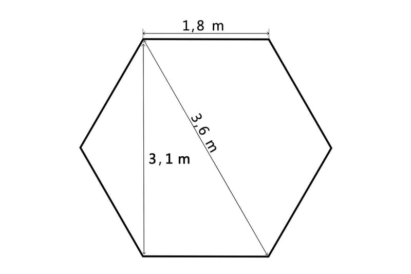 Sekskantet Sammenfoldeligt Pop-Op-Festtelt I Mørke 3,6X3,1 M - Blå - Partytelt - Havetelt & lagertelte