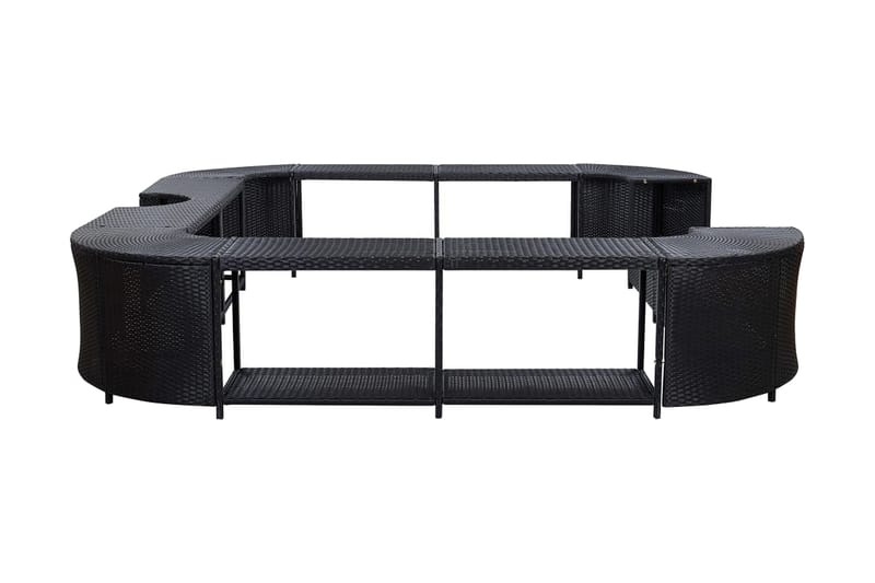 Omkrans Til Spabad 268x268x55 cm Polyrattan Sort - Sort - Have - Udendørsbad - Badetønde - Badetønde byggesæt