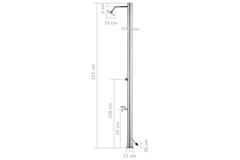 havebruser 215 cm rustfrit stål - Havebruser uden varme