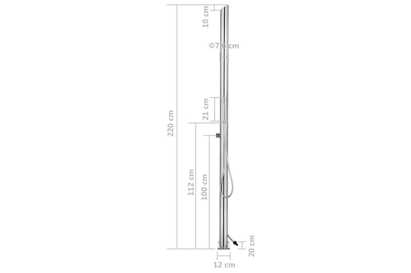 havebruser 220 cm rustfrit stål - Have - Udendørsbad - Havebruser - Havebruser uden varme